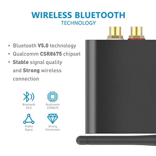 Bluetooth Stereo Receiver, Hi-Res Wireless Audio Adapter, Bluetooth 5.0 Receiver With Aptx Low Latency Aptx Hd For Home Music Streaming Stereo System #TOP2