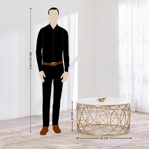 Image of Home Centre | Gohan NXT Coffee Table | Center Table for Living Room | Gold | 1 Year Warranty