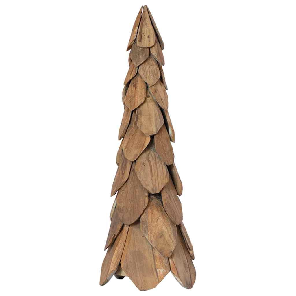 Árbol de Navidad de madera de teca, 80 cm, color marrón