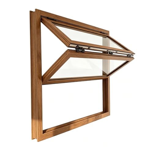Ventana plegable de aluminio marrón con diseño vertical doble colgante para cafetería 2