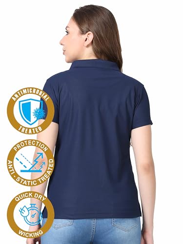 Image of STELLERS Women's Premium Polo T-Shirt, Regular Fit | Odour Resistant | Wrinkle Free | Quick Dry | Stretchable | Lightweight | Breathable | Sustainable | Anti-Static | Feather Touch Feel