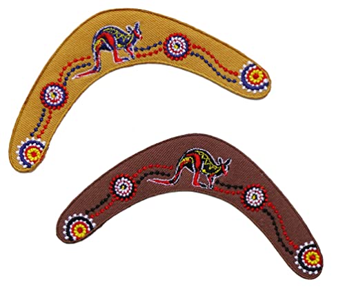 Boomerang Embroidered Iron On Patch Kangaroo Australia DIY