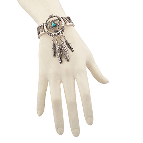 LUX ACCESSORIES Boho Stone Dream Catcher Navajo Leaf Bracelet2