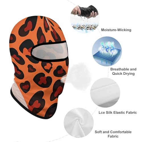 Balaclava para Hombre y Mujer con diseño Leopardo Marrón, cubre rostro completo para ciclismo miniatura 3