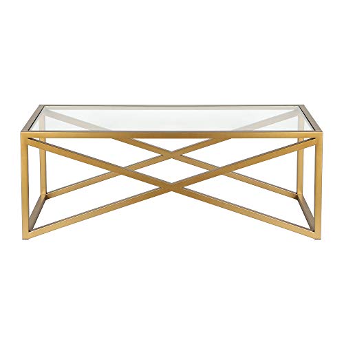 Henn&Hart CT0245 Calix 46'' Wide Rectangular Coffee Table In Brass thumb #3