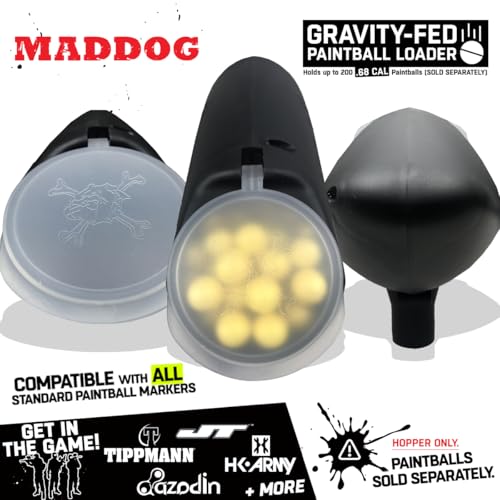 Maddog 200 Round Paintball Loader &ndash; .68 Cal Gravity-Fed Hopper | Universal Paintball Marker Accessory