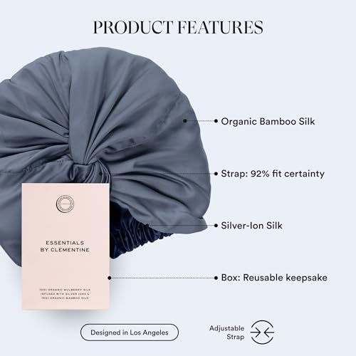 Image of Essentials by Clementine Organic Mulberry Silk Sleep Turban & Bonnet | Silver Ion & Organic Bamboo Silk Lining
