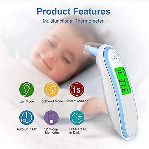 Lzour Baby Forehead Infrared Thermometer Anti Virus Medical Fast Accurate Measurement Non-Contact Ear Forehead Thermometer