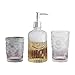 Lusso Set di accessori da bagno in vetro trasparente, set da bagno da 3 pezzi, dispenser di sapone per lozione, bicchiere, decorazione rustica per la casa colonica, vanità da bagno Dispenser Sapone