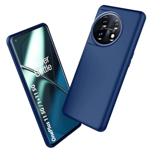 Image of LIRAMARK Liquid Silicone Soft Back Cover Case for OnePlus 11 5G / 1+11 5G (Midnight Blue)
