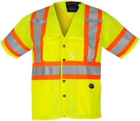 Pioneer Hi Vis Sleeved Mesh Safety Vest For Men & Women - Breatha...