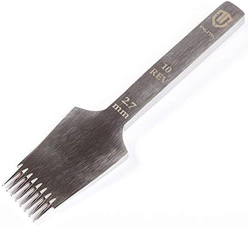 WUTA Leather Die-Steel Chisel French Style Pricking Iron Leather Punching Tool(2.7mm-8 Teeth,Reverse)