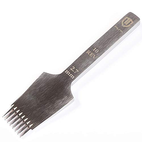 Wuta Leather Die-Steel Chisel French Style Pricking Iron Leather Punching Tool(2.7Mm-8 Teeth,Reverse) #TOP3