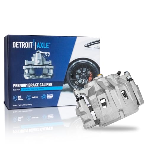 Image of Detroit Axle - Front Left Brake Caliper for Toyota Highlander Crown Lexus NX200t NX250 NX300 NX300h NX350 NX350h RX350 RX450h, Brake Caliper with Bracket Assembly Replacement
