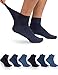 Produktbild OCERA 6 Paar Diabetiker Kurzschaft Socken für Damen und Herren, ohne drückenden Gummibund Blau Mix Gr. 42-46