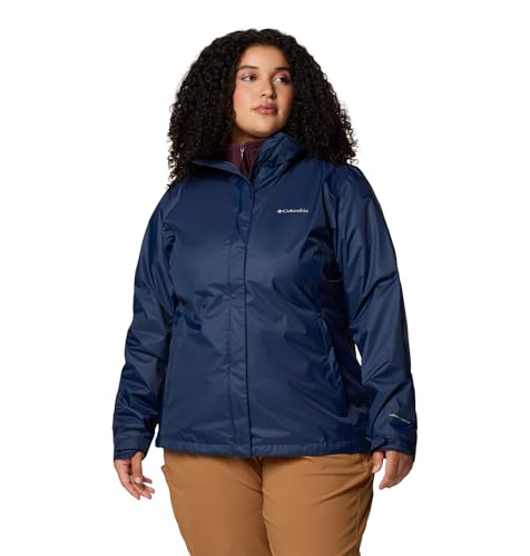 Columbia Womens Arcadia II Waterproof Rain Jacket, Collegiate Navy, Large