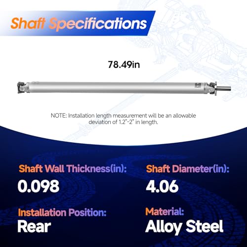 Aluminum Drive Shaft Rear DriveShaft Fit for Ford F-150 2004-2009 5.4L AT RWD (66.0 Inch Bedlength/132.5 Inch Wheelbase/W/12 Bolt Differential Cover; 9.75 In. Rear Axle), OE 946-322, 4L3Z4602DB by Amzdrive - Image 4