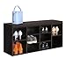 VASAGLE CUSTOS Collection - Shoe Bench, Storage Bench with Padded Seat, Entryway Bench with 10 Compartments, for Bedroom, 11.8 x 40.9 x 18.9 Inches, Espresso Brown and Chestnut Brown ULHS10BR