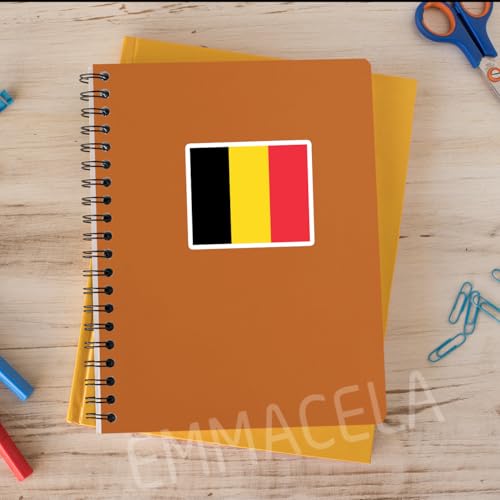 Image of (3PCS) Belgium Flag stickers, Countries Flag Stickers - Waterproof Vinyl Decals For Laptops, Tumblers, Water Bottles, Books, Scrapbooks, Size 3 x 2.5