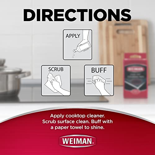 Weiman Cook Top Scrubbing Pads, 18 Count, 6 Pack Cuts Through The Toughest Stains - Scrubbing Pads Carefully Wipe Away Residue #TOP3