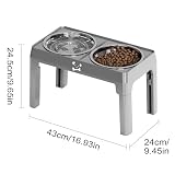 Höhenverstellbarer Hundenapf-Ständer Mit 2×1200ml Edelstahlschalen - 5-stufig Einstellbar Für Mittelgroße & Große Hunde | rutschfeste Fütterungsstation Für Bessere Verdauung