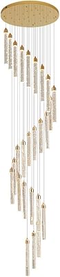 Duplex Hotel Large Chandelier High-End Light Luxury Gold LED Crystal Pendant Lamp - Crystal Chandelier, Pendant Lamp - View #12