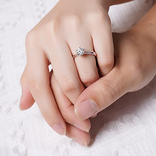 Atylyk 1.5Carat Moissanite Adjustable Engagement Ring Wedding Promise 925 Sterling Silver Solitaire Rings for Women - Image 5