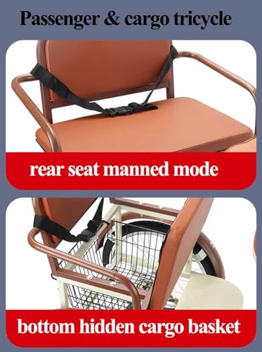 Triciclo Plegable para Adultos con Asiento Trasero miniatura 5