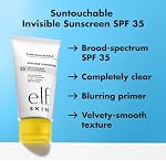 e.l.f. SKIN Suntouchable Invisible SPF 35, Lightweight, Gel-based Sunscreen For A Smooth Complexion, Doubles As A Makeup Primer, Vegan & Cruelty-Free, Packaging May Vary