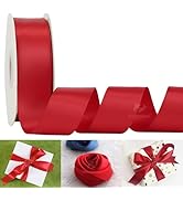 Amazon.com: HUIHUANG Red Ribbon 2 inch Double Face Satin Ribbon Red ...