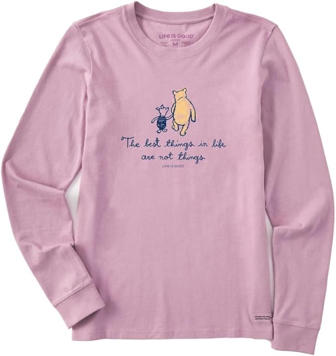Life is Good. Women's Winnie Best Things Long Sleeve Crusher Tee, Violet Purple