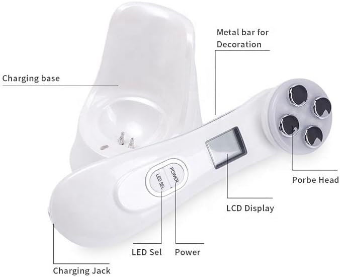 Facial & Neck Beauty Massager with LED Light & Gentle Warming – Rechargeable Skincare Massage Device with Adjustable Modes