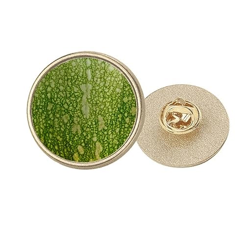 Broche ronde en métal doré et sa citrouille verte M au fini précieux