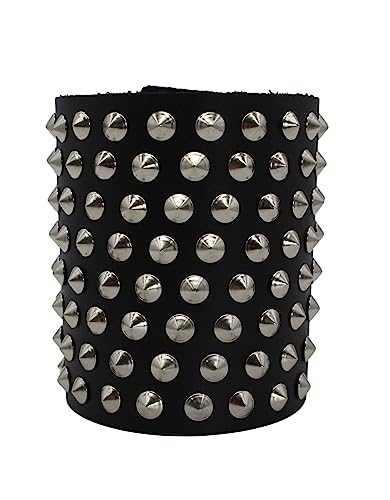 Gothic Spike Studded Wrap Gauntlet Wristband for Men,Punk Leather Cuff Bracelet for Men3