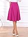 Allegra K Women's High Waist Work Office Vintage Pleated Flared Teacher Midi Skirt X-Small Hot Pink