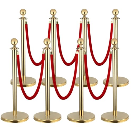 Cordes en velours rouge 1,5m avec poteaux dore base remplissable - 2