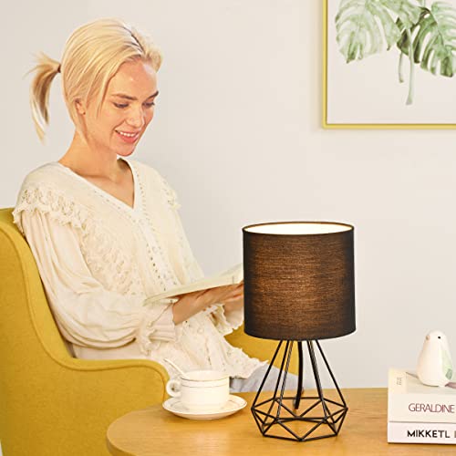 Lampwell Sim Small Table Lamp For Living Room As Bedside Table Lamp For Bedroom,Modern Table Lamp,Kids Table Lamp,Night Table Lamp,Φ6.69×H12.44In,Bulb Excluded,Black Table Lamp #TOP2