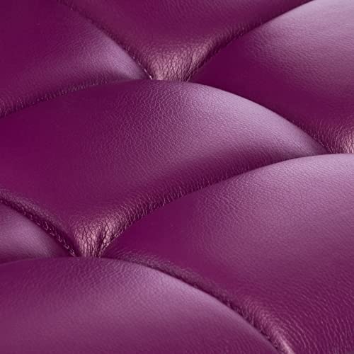 Vogue Furniture Direct Modern Pu Leather Square Bar Stools, Adjustable Swivel Barstools With Back And Arms, Airlift Counter Height Chairs For Kitchen Dining Pub Cafe Set Of 2 (Purple) #TOP7