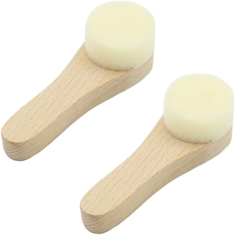 Montessori Cleaning & Waxing Brush with Beechwood & Sponge, Teaching Aids Care & Hygiene Toy for 1.5+ Years