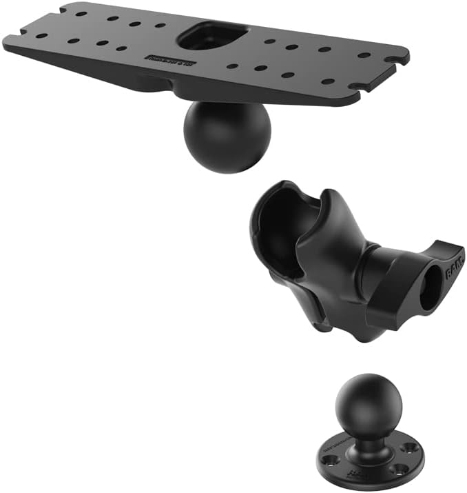 RAM Mounts Large Marine Electronics Mount RAM-D-111U-C with Short Arm Compatible with Garmin, Lowrance, Humminbird + More