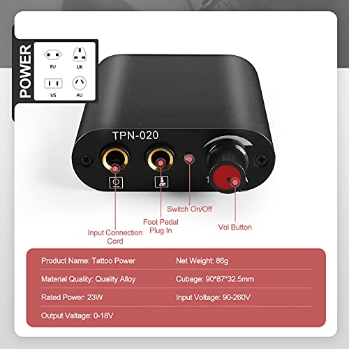 Complete Tattoo Pen Kit For Beginners Full Tattoo Supplies Kit With Case Rotary Professional Tattoo Kit 6Pcs Tattoo Ink Set 20Ml 20Pcs Tattoo Cartridges Tips #TOP5