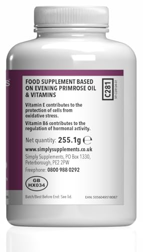 Evening Primrose Oil 3000mg Capsules | Supports Hormonal Balance & Healthy Skin | with Added Vitamins B6 & E | 180 Softgels Capsules = 2 Months’ Supply | GMP-Certified & UK-Made - Image 6