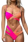 El mejor tejido para bikini, suave, elástico, transpirable y cómodo de llevar. El material seguro mantiene la piel cómoda. Duradero, resistente al color y sin deformación.