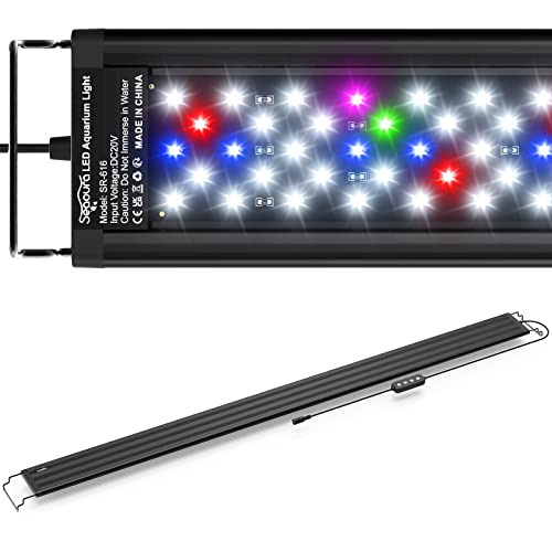 SEAOURA Led Aquarium Light for Plants-Full Spectrum Fish Tank Light with Timer Auto On/Off, 48-54 Inch, Adjustable Brightness, White Blue Red Green Pink LEDs with Extendable Brackets for Freshwater by SEAOURA - Used condition - US$47.33