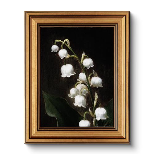 WHASAYART Vintage Floral Gold Framed Canvas Wall Art