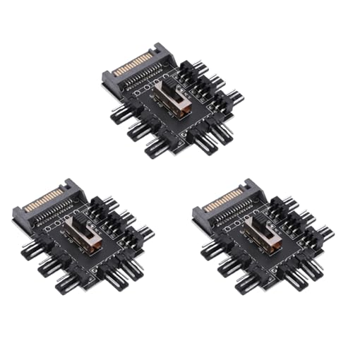 Rfeeuubft 3X Concentrador de Ventilador de Enfriamiento Enfriador Divisor de Múltiples Vías Pc Computadora Sata 1 A 8 3Pin 12V Adaptador de PCB Enchufe de Potencia Xxm8