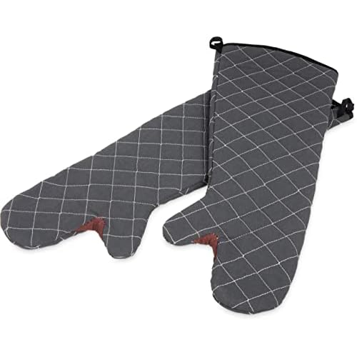 Carlisle FoodService Products 800FG24-BK BestGuard Commercial Heat Protection Up to 450° F Oven Mitts (Pair), 24″ Length, Black