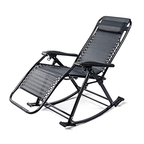 Chaise longue à bascule lourde en acier noir pour jardin moderne
