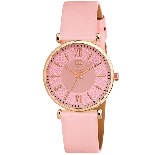 Image of IIK COLLECTION Watches for Women Round Dial |Analogue Quartz Movemnet Ladies Watch|Long Battery Life|Leather Bracelet Strap|Buckle Lock Clasp Safety Watches for Girls