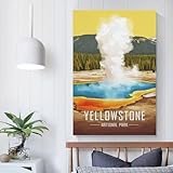 POLIUAWS Yellowstone Nationalpark Geysir-Poster, 
